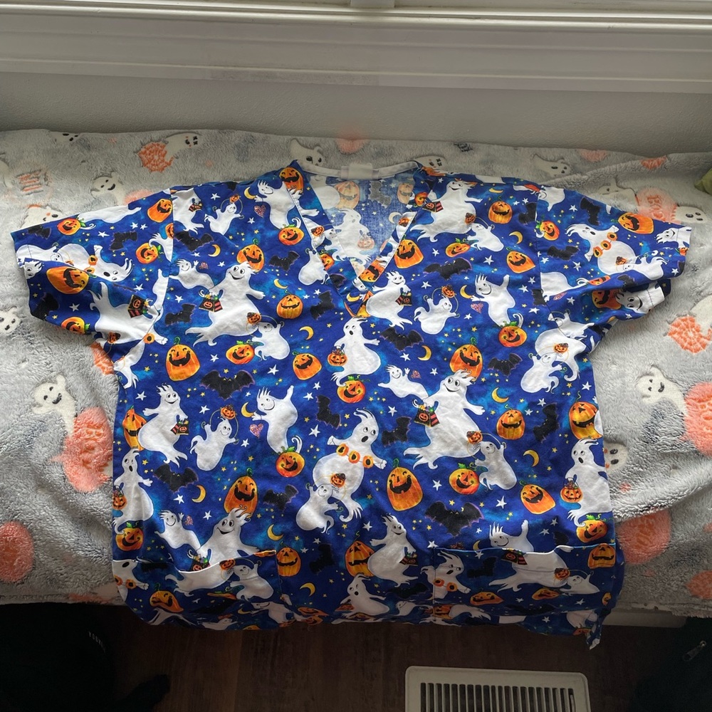 Halloween scrub top